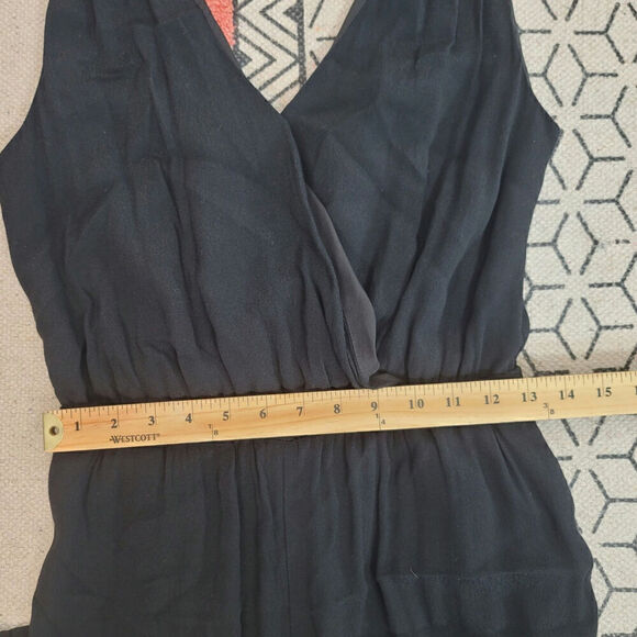 MADEWELL WIDE LEG DEEP V-NECK JUMPSUIT IN BLACK, SZ SMALL - Picture 9 of 12